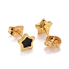 304 Stainless Steel Enamel Stud Earrings EJEW-B009-10G-01-2
