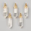 Faceted Natural Quartz Crystal Pointed Pendants G-H252-F07-1