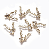 Brass Micro Pave Clear Cubic Zirconia Pendants ZIRC-I030-13G-1