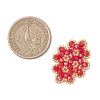 Woven Glass Beaded Connector Charms PALLOY-MZ01201-02-2