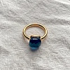 Square 304 Stainless Steel with Glass Finger Rings FS-WG8AAFA-33-1