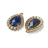 Natural Lapis Lazuli Faceted Teardrop Pendants G-I375-01G-15-2