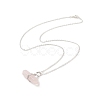 Natural Rose Quartz Geometric Pendant Necklace NJEW-JN04239-05-1