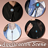 3Pcs 3 Style Adjustable Zinc Alloy Pave Synthetic Turquoise Oval/Flat Round Pendant Black PU Leather Cord Lariat Necklaces NJEW-ME0001-02-4