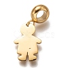 304 Stainless Steel European Dangle Charms STAS-I177-20G-2