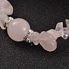 Chips Natural Rose Quartz Beaded Stretch Bracelets BJEW-JB02131-01-2