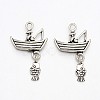 Tibetan Style Alloy Gondola Pendants TIBEP-N008-04AS-RS-1