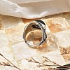 Natural Obsidian Adjustable Rings RJEW-I108-03AS-12-3