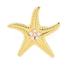 Starfish 304 Stainless Steel Cuff Rings for Women RJEW-P125-03G-3
