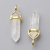 Natural Quartz Crystal Double Terminated Pointed Pendants X-G-G902-B23-4