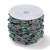 304 Stainless Steel Enamel Link Chains AJEW-Z028-09P-06-3
