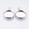 Tarnish Resistant 304 Stainless Steel Pendant Cabochon Settings STAS-I069-37-14MM-1