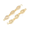 Brass Micro Pave Clear Cubic Zirconia Connector Charms CU-CBAA6E8-12G-2