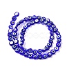 Handmade Evil Eye Lampwork Flat Round Bead Strands X-LAMP-L058-6mm-04-2