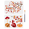 MAYJOYDIY US 2Pcs 2 Styles Autumn PET Hollow Out Drawing Painting Stencils DIY-MA0001-03-1