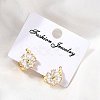 Flower Brass Hoop Earrings EJEW-S256-01C-G-2
