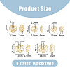 50Pcs 5 Styles 304 & 201 Stainless Steel Fancy Bead Caps STAS-DC0014-95-2