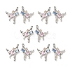 Colorful Cubic Zirconia Butterfly Stud Earrings EJEW-H092-04P-3