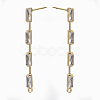 Brass Clear Cubic Zirconia Stud Earring Findings LS-X-KK-N232-13-NF-3