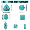112Pcs 7 Styles Dyed Synthetic Turquoise Cabochons TURQ-SP0001-02-2