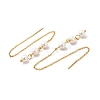 Glass Pearl Beaded Ear Thread EJEW-P219-13G-2