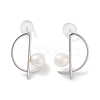 Natural Pearl Stud Earrings for Women EJEW-C083-02P-1