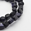 Synthetic Blue Goldstone Bead Strands G-P070-55-1