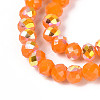 AB Color Plated Opaque Glass Rondelle Beads Strands EGLA-T029-4mm-09F-3