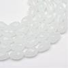 Teardrop Faceted Imitation Jade Glass Beads Strands GLAA-Q052-A05-1