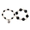 2Pcs Glass & Synthetic Turquoise Beads Stretch Bracelets BJEW-JB12483-02-5