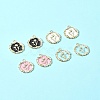 8Pcs 4 Colors Alloy Enamel Pandants ENAM-FS0002-22-10