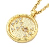 304 Stainless Steel Cubic Zirconia Constellation Flat Round Pendants LS-STAS-S145-01C-2