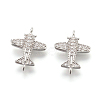 Brass Micro Pave Cubic Zirconia Links KK-F774-13P-NR-1