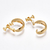 Brass Clip-on Earring Findings X-KK-T038-301G-2