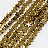 Electroplate Non-magnetic Synthetic Hematite Beads Strands G-J173-4x4mm-03-1