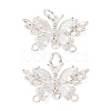 Brass Pave Clear Cubic Zirconia Butterfly Chandelier Component Links CU-CBAEC99-12S-1
