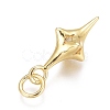 Brass Micro Pave Clear Cubic Zirconia Pendants ZIRC-O035-20G-3