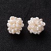 Round Handmad Natural Pearl Woven Beads PEAR-J002-01-01-1
