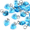 Faceted Transparent Glass Charms GLAA-T024-04E-1