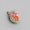 Transparent Glass Globe Pendants GLAA-WH0026-01F-1
