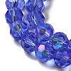 Electroplate Transparent Glass Beads Strands EGLA-A035-T10mm-L14-3