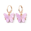Plastic Butterfly Dangle Leverback Earrings EJEW-WH0017-53G-B-1