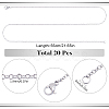 20Pcs 304 Stainless Steel Cable Chain Necklaces Set STAS-SC0008-06-2