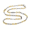 201 Stainless Steel Oval Links Chain Necklace NJEW-F22-39G-GP-1
