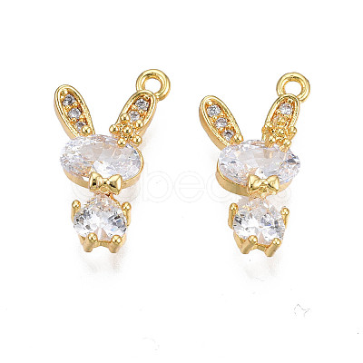 Brass Micro Pave Cubic Zirconia Charms X-KK-N231-244-1