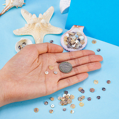 150Pcs 3 Styles Natural Akoya Shell Flat Round Charms BSHE-TA0001-09-1