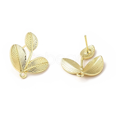 Rack Plating Alloy Stud Earring Findings PALLOY-K256-30LG-1