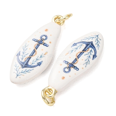 Printed Brass Pendants KK-CBA3895-02C-G-1
