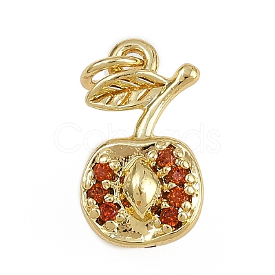 Brass Micro Pave Cubic Zirconia Pendants KK-D409-24G-1