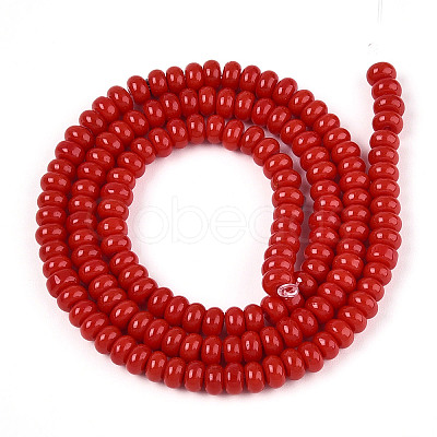 Opaque Solid Color Glass Beads Strands GLAA-ZX008-4mm-18N-1